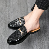 Aidase Summer Men Black Half Shoes Breathable Slip-on Half Slippers Man Outdoor Buckle Mules Lightweight Anti-slip Comfy Casual Shoes aidase-shop