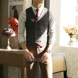 Aidase British Retro Suit Vest Male Korean Version Trendy Casual Slim Fit Business Waistcoat Men Wedding Dress Office Streetwear aidase-shop