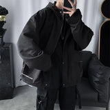 Aidase Tactical Hip Hop Cargo Techwear Jackets Coats Streetwear Cardigan Casual Bomber Outerwear Hooded Letter Multi-pocket for Men