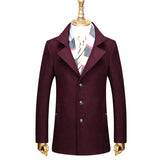 Aidase NEW Men Winter Warm Fashion Trench Wool Top Coat Slim Fit Casual Reefer Jackets Solid Breasted Peacoat aidase-shop