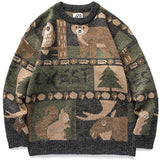 Aidase Y2k Winter Vintage Sweater Men Japanese Cute Bear Women Knitted Sweater Pullover Hip Hop Harajuku Streetwear Men Clothing Tops aidase-shop