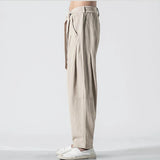 AIDASE  -  Summer Chinese Style Retro Men's Pants Loose Straight Linen Pants Tang Suit Wide Bloomers Joggers Large Size Cotton Harem Pants aidase-shop