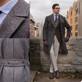 Aidase High Quality Wool Men Suits Thick Custom Made Men Suits Double Breasted Tuxedos Peaked Lapel Blazer Business Formal Long Coat aidase-shop