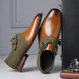 Men Fashion Stitching Buckle Derby Shoes Men&#39;s Leather Dress Shoes Wedding Party Shoes Men&#39;s Business Office Overshoes48 aidase-shop