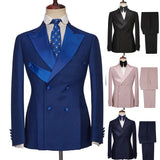 AIDASE  -  Business Men Suits Tailor-Made 2 Pieces Coat Pants Slim Fit Tuxedo Jacket Coat Groom Wedding Groom Prom Formal Customized aidase-shop