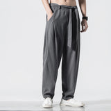AIDASE  -  Summer Chinese Style Retro Men's Pants Loose Straight Linen Pants Tang Suit Wide Bloomers Joggers Large Size Cotton Harem Pants aidase-shop