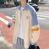 Aidase Shirt men's spring and Autumn New Korean fashion ins large loose splicing contrast casual lining Jacket Genuine Promotion aidase-shop