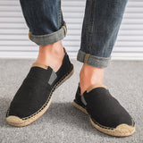 Aidase  Mens Shoes Espadrilles Fisherman Men Canvas Shoes Breathable Men's Loafers Slip On Solid Black White Hemp Wrap shoes aidase-shop