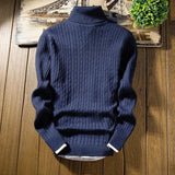 AIDASE  -  Winter High Neck Thick Warm Sweater Men Turtleneck Brand Mens Sweaters Slim Fit Pullover Men Knitwear Male Double Collar3Xl aidase-shop