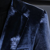 Aidase Royal Blue Print Velvet Warm Coat Designer Men Winter Wool Blends Jacket Men Trendy Slim Fit Long Winter Jacket And Coat For Men aidase-shop