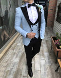 Aidase Men Suit Fashion Formal Business Slim Fit 3 Pieces White Blazers Burgundy Pants Men's  Wedding Male Set Groom Suit aidase-shop