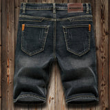 AIDASE  -  Summer Men's Slim Denim Shorts Business Casual Fashion Loose Stretch All-Match Jeans Male High-End Brand Five-Point Pants aidase-shop