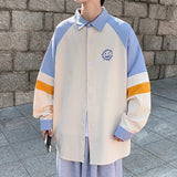 Aidase Shirt men's spring and Autumn New Korean fashion ins large loose splicing contrast casual lining Jacket Genuine Promotion aidase-shop