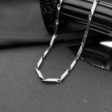 AIDASE  -  Hip Hop Unisex Bamboo Chain Women Necklace Choker Stainless Steel Herringbone Silver Color Chain Necklace For Women Jewelry aidase-shop