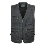 Aidase New Male Casual Summer Big Size Cotton Sleeveless Vest with Many  Pockets Men Multi Pocket Photograph Waistcoat aidase-shop