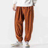 Aidase Men Corduroy  Pants Casual Autumn Men Wide-Leg Pants Man Harajuku Streetwear Trousers Male Elastic Waist Loose Korean Pants