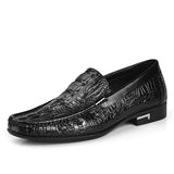 Aidase Men Leather Alligator Texture Slip-On Casual Shoes Male Sneakers loafer Mens Coffee Men&#39;s Loafers Driving Shoes aidase-shop