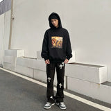 AIDASE  -  Streetwear Flared Cross Jeans Men and Women Street Tide Brand Straight Loose Wide Leg Pants Casual Trousers  Cargo Pants Women aidase-shop