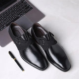 Men Fashion Stitching Buckle Derby Shoes Men&#39;s Leather Dress Shoes Wedding Party Shoes Men&#39;s Business Office Overshoes48 aidase-shop