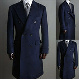 Aidase Men Formal Overcoat Wool Jacket Double Breasted Blazer Peak Lapel Tuxedos Coat Warm Formal Business Wedding Causal Tailored aidase-shop
