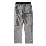 59.15Aidase High Street Multi-pocket Casual Trousers for Men and Women Side Breasted Drawstring Cargo Pants Harajuku Solid Loose Pants aidase-shop