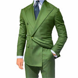 AIDASE  -  Olive Green Business Mens Suits Tailor-Made 2Pcs Slim Fit Coats Formal Wedding Business Tuxedos Groom Causal Prom Tailored aidase-shop
