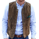 Men's Deerskin Velvet 10-button Suit Vest Best Man Wedding Clothing Jacket Victorian Style Steampunk Casual Business Vest aidase-shop