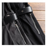 AIDASE  -  Men's long sleeve zippers pockets cargo jumpsuits with belt Casual trendy pants set Overalls Gray Black aidase-shop