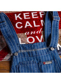 AIDASE  -  Men's stripe printed blue denim bib overalls Suspenders jumpsuits Coveralls Youth jeans aidase-shop