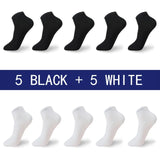 AIDASE  -  High Quality 10 Pairs/lot Socks Men Large size 42,43,44,45,46,47,48 Casual Breathable Fashion Black White Male Cotton Socks shor aidase-shop