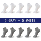 AIDASE  -  High Quality 10 Pairs/lot Socks Men Large size 42,43,44,45,46,47,48 Casual Breathable Fashion Black White Male Cotton Socks shor aidase-shop
