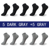AIDASE  -  High Quality 10 Pairs/lot Socks Men Large size 42,43,44,45,46,47,48 Casual Breathable Fashion Black White Male Cotton Socks shor aidase-shop