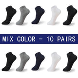 AIDASE  -  High Quality 10 Pairs/lot Socks Men Large size 42,43,44,45,46,47,48 Casual Breathable Fashion Black White Male Cotton Socks shor aidase-shop