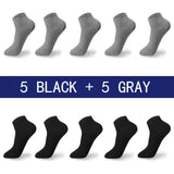 AIDASE  -  High Quality 10 Pairs/lot Socks Men Large size 42,43,44,45,46,47,48 Casual Breathable Fashion Black White Male Cotton Socks shor aidase-shop