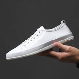 Aidase New Fashion Sneakers Genuine Leather Men Casual Shoes Footwear Male Flats Shoes Outdoor Black Mens Leather Designer