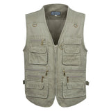 Aidase New Male Casual Summer Big Size Cotton Sleeveless Vest with Many  Pockets Men Multi Pocket Photograph Waistcoat aidase-shop