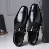 Men Fashion Stitching Buckle Derby Shoes Men&#39;s Leather Dress Shoes Wedding Party Shoes Men&#39;s Business Office Overshoes48 aidase-shop