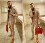 Aidase Classic Check Beach Wedding Tuxedos Two Button Mens Groom Suits Notched Lapel Slim Fit Prom Party Blazer Jacket Three Pieces