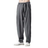 AIDASE  -  Summer Chinese Style Retro Men's Pants Loose Straight Linen Pants Tang Suit Wide Bloomers Joggers Large Size Cotton Harem Pants aidase-shop