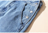 AIDASE  -  Men's Plus Size Denim Bib Overalls Classic Big Pocket Cargo Jeans Loose Working Coveralls Suspenders Jumpsuits Dark Light Blue aidase-shop
