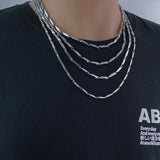 AIDASE  -  Hip Hop Unisex Bamboo Chain Women Necklace Choker Stainless Steel Herringbone Silver Color Chain Necklace For Women Jewelry aidase-shop