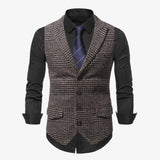 AIDASE  -  Mens Suit Vest Fashion Slim Fit Thin Plaid Men Waistcoat Tops Business Vest Waistcoat Man England Style Male Casual Suits Vests aidase-shop