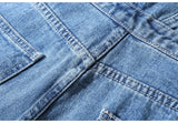 AIDASE  -  Men's Plus Size Denim Bib Overalls Classic Big Pocket Cargo Jeans Loose Working Coveralls Suspenders Jumpsuits Dark Light Blue aidase-shop