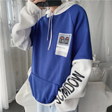 Aidase Hoodies Men Patchwork Hooded Sweatshirt Warm Winter Hoodie Loose Korean Style Casual Mens All-match Streetwear Students Chic New aidase-shop