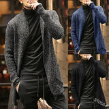 Aidase Medium Length Men's Cardigan Knitting Wool Solid Thick Warm Autumn Winter Fit Comfortable Soft Casual Fashion Male Sweater