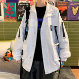 Aidase Hip Hop Mens Windbreaker Jacket Autumn Mens Korean Fashions Bomber Jackets Ribbons Harajuku Oversize Jackets Man Outwear aidase-shop