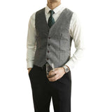 Aidase British Retro Suit Vest Male Korean Version Trendy Casual Slim Fit Business Waistcoat Men Wedding Dress Office Streetwear aidase-shop