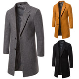 Aidase Men Suits England Style Overcoat Outerwear Suits Regular Fit Extra Long Jacket Blazer Wool Blend New Costume Homme aidase-shop