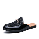 Aidase Summer Men Black Half Shoes Breathable Slip-on Half Slippers Man Outdoor Buckle Mules Lightweight Anti-slip Comfy Casual Shoes aidase-shop