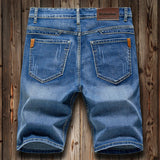 AIDASE  -  Summer Men's Slim Denim Shorts Business Casual Fashion Loose Stretch All-Match Jeans Male High-End Brand Five-Point Pants aidase-shop